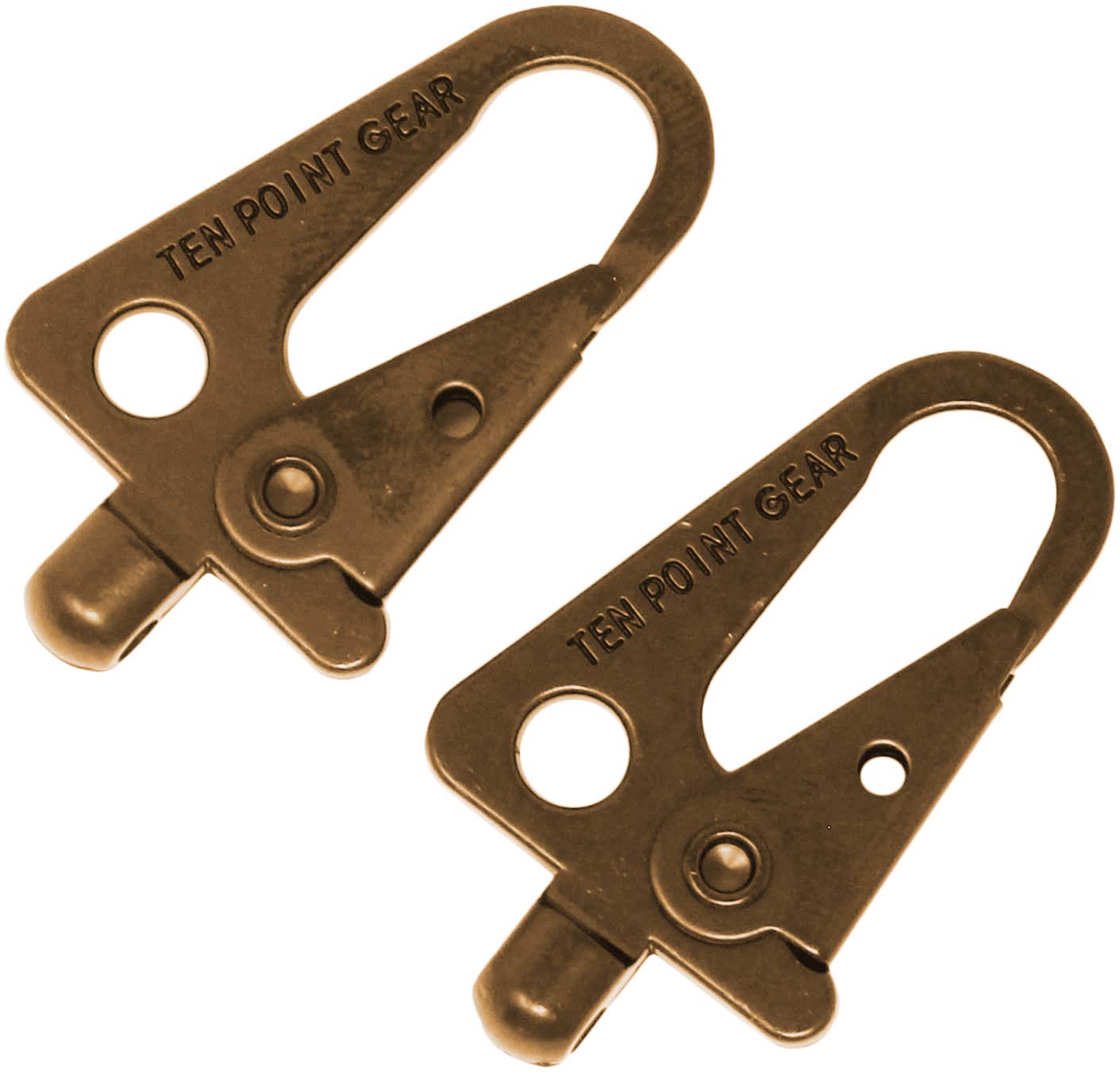 Ten Point Gear - Swivel Mount to HK Clip Adapter. Set of (2). Patent Pending Design. Attach to QD Sling Loop or Swivel Mounts. Suitable for Almost Any Rifle, Shotgun, Cross Bow Sling (Coyote Brown)