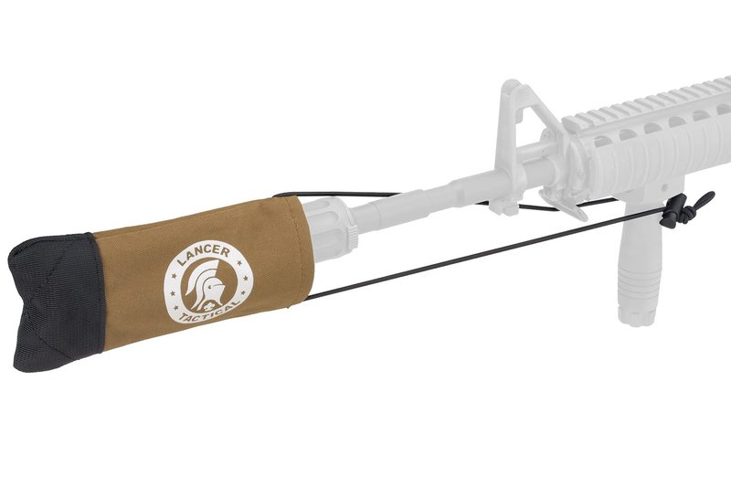 Lancer Tactical Airsoft Tactical Airsoft Barrel Cover w/Bungee Cord for Airsoft Guns and Paintball Markers-2 Pack (Tan)