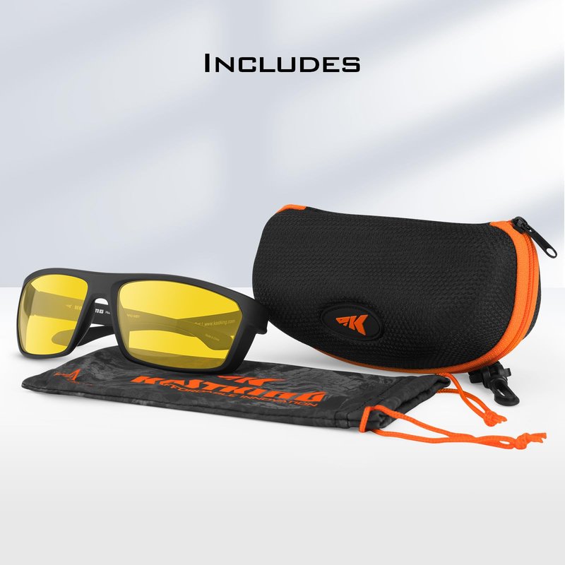 KastKing IllumiLens Night Vision Glasses, Night Driving Glasses for Men Women, Reduce Glare and Enhance Vision