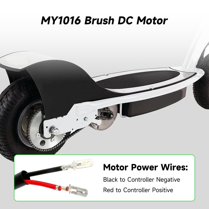 XIKOBY 24V Electric Motor Compatible with Razor E300 E300S E325 Electric Scooter MX350 MX400 Dirt Rocket Bike, 2750RPM 350W Brushed Permanent Magnet DC Motor with Charger Port Handlebar Grips Parts