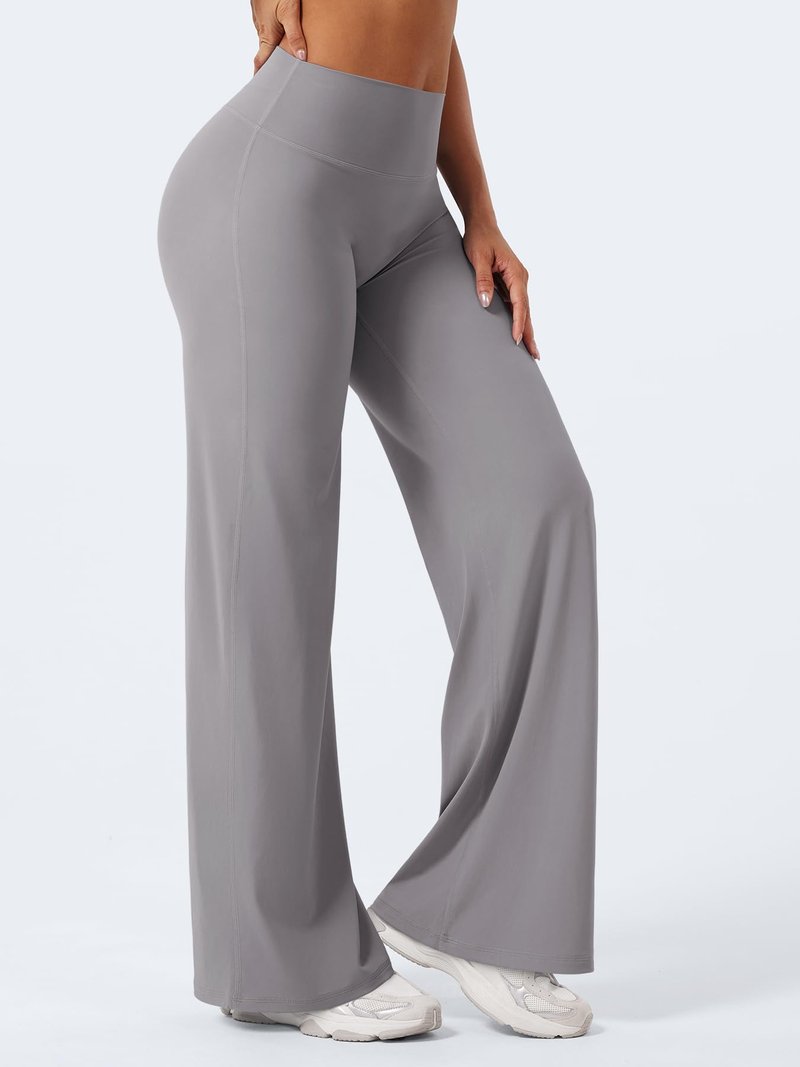 YEOREO Workout Leggings Womens No Front Seam Straight Leggings 31.5" High Waist Buttery Eddiy Gym Yoga Pants Gray XS