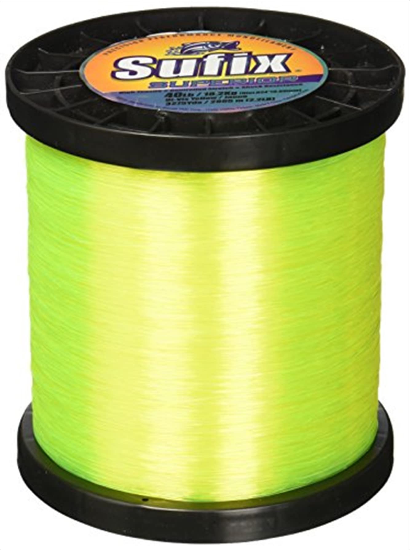 Sufix Superior Spool Size Fishing Line (80-Pound), hi-vis yellow, 647-680