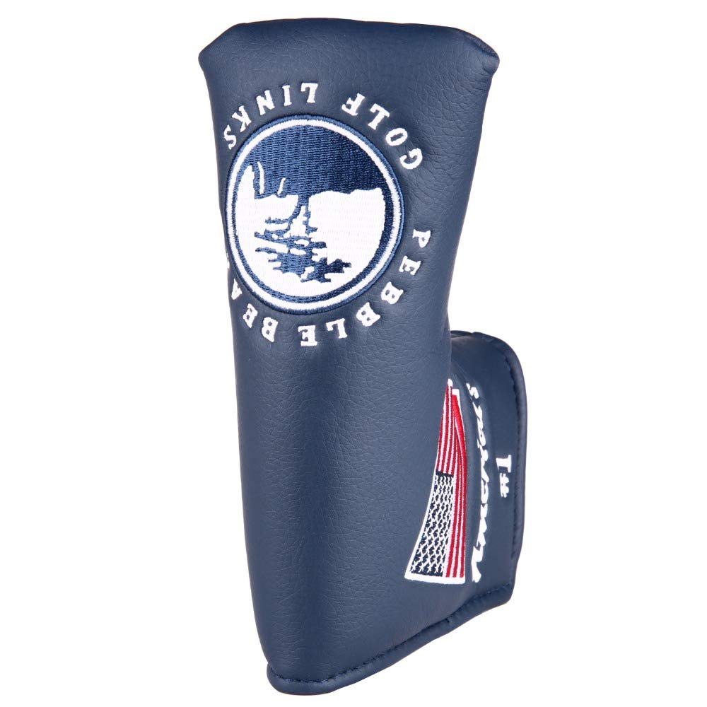 Seacloud Blue Pebble Beach Golf Head Cover Putter Blade Cover USA Flag for Scotty Cameron