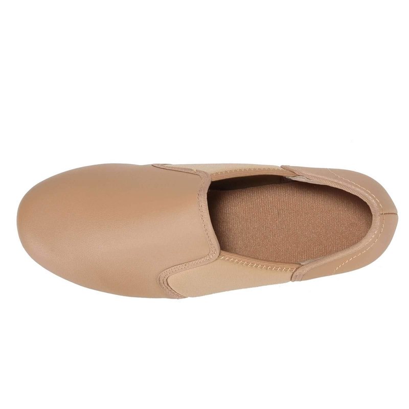 Linodes Upgraded Unisex PU Leather Slip On Tap Shoe Dance Shoes for Women and Men's Dance Shoes-Brown-5M