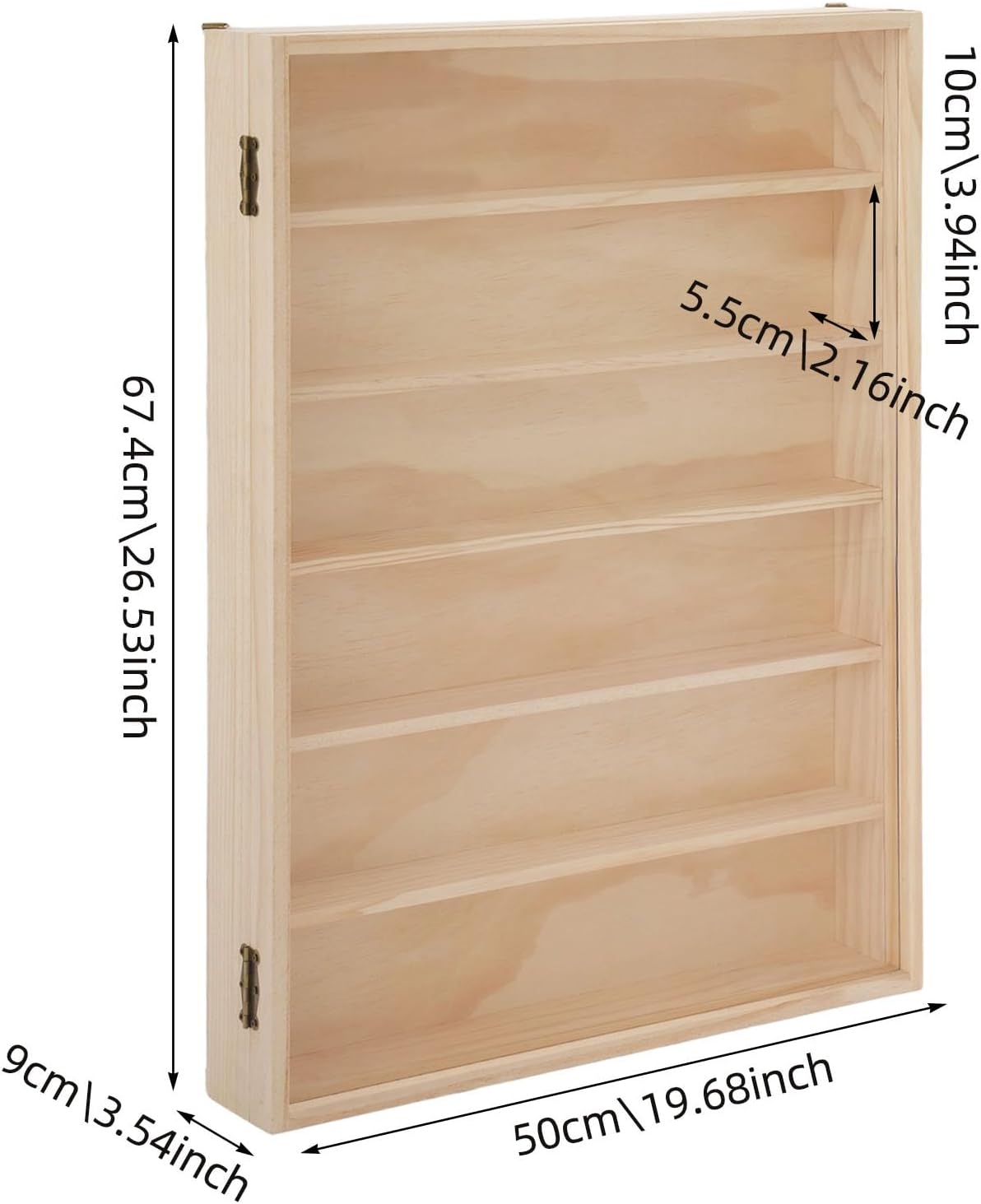 Wall Mounted Display Cabinet - 6 Tier Acrylic Door Showcase for Minifigures & Small Models | Space-Saving Design