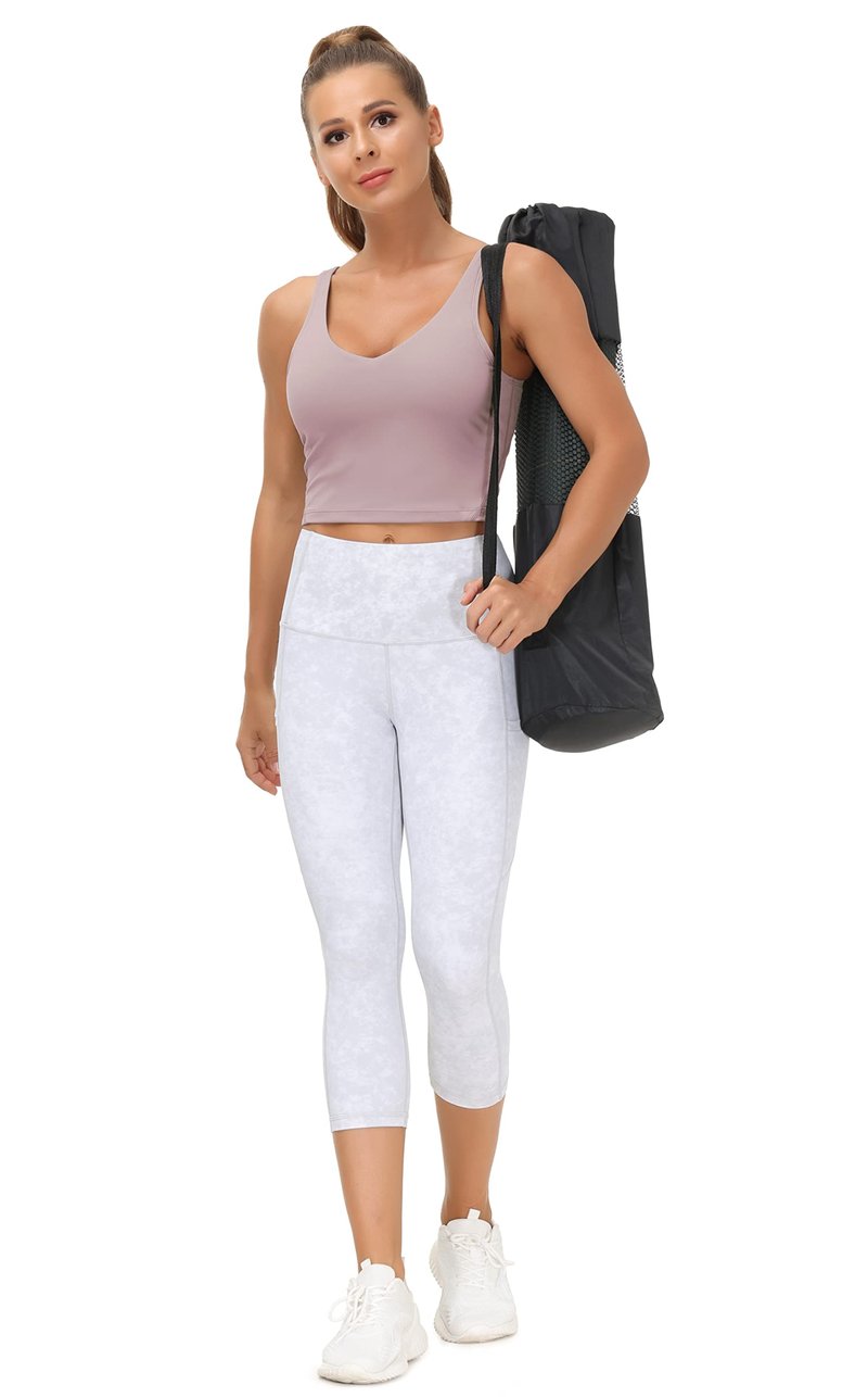Women’s Longline Sports Bra Wirefree Padded Medium Support Yoga Bras Gym Running Workout Tank Tops(Light Purple, Small)