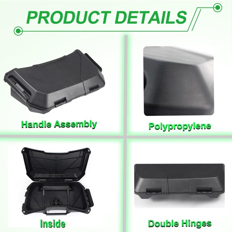 CPOWACE ATV Storage Cargo Box Compatible with Can Am Outlander, 2 Gal Storage Box Rear Seat Compatible with Can-Am Outlander L MAX 6X6 Accessories Replace 708200408(1PC,Black)