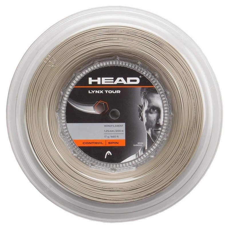HEAD Lynx Tour Tennis Racket String 660 Feet Reel - Monofilament Racquet String, 16 Gauge, Champagne