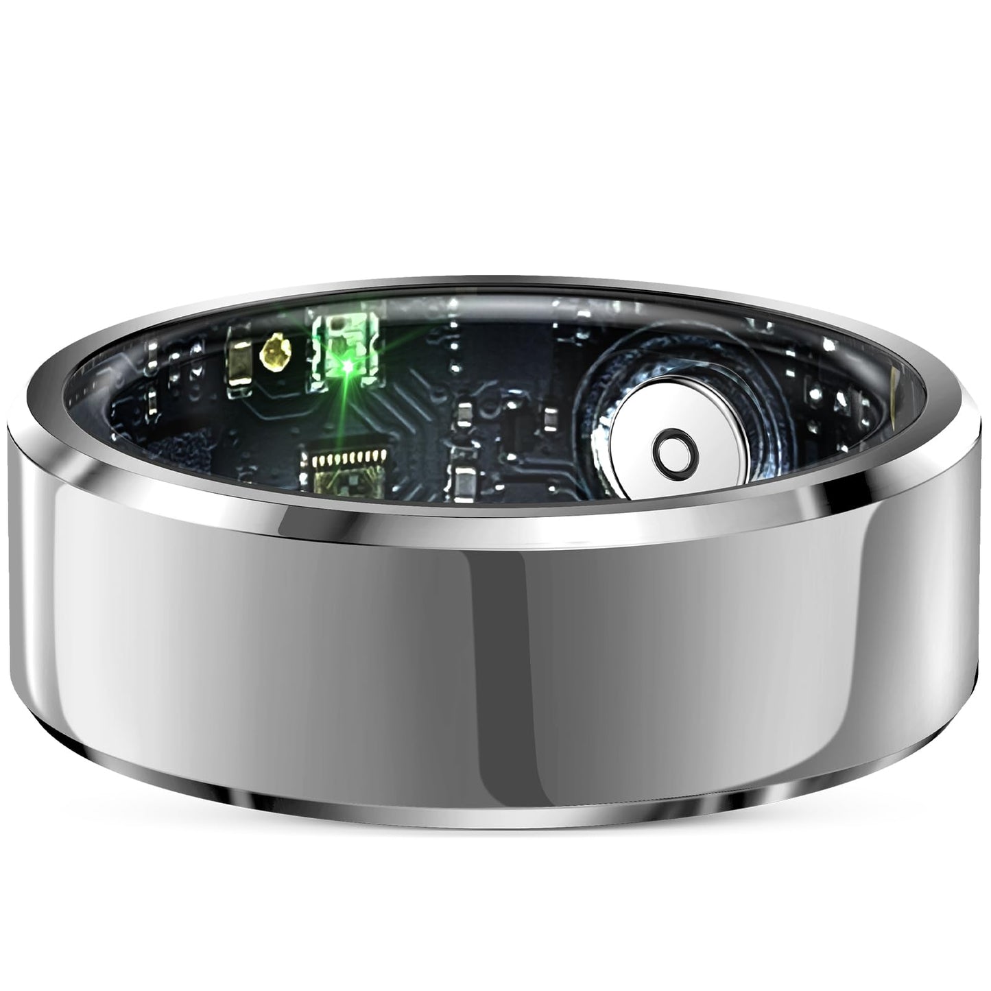 Smart Ring with Air Gesture Control, Health Tracker, 7-Day Battery, IPX8 Waterproof, Heart Rate & Sleep Monitor - Stylish Fitness Ring for Men & Women, Compatible with iOS/Android, Size 10,Silver
