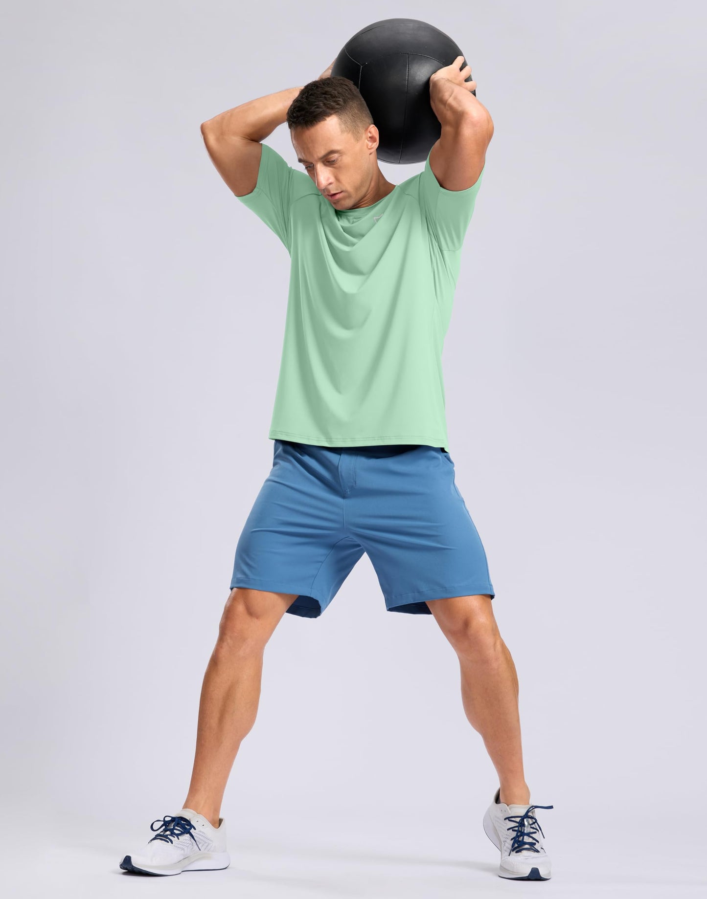 G Gradual Men's Athletic Workout T-Shirts Moisture Wicking Cooling Running Shirts Short Sleeve Performance Tee for Gym Tennis(Mint Green,XXL)
