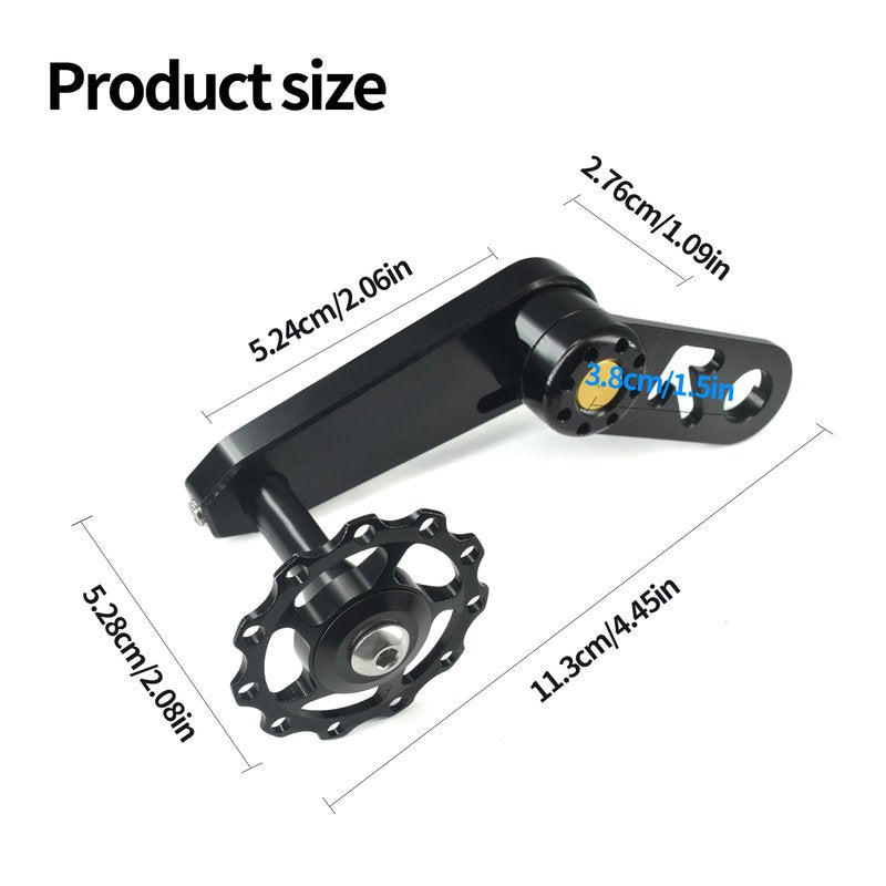 ZLiT Bike Single Speed Chain Tensioner,Aluminum Alloy Bike Chain Tensioner for Bicycle Chain Tensioner Tool (Black)