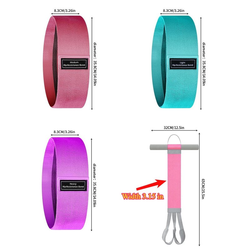 Durable Pedal Resistance Band with Handles, 3 Tension Levels Hip Bands Set, Upgraded Anti-Snap Foot Pull Exercise Band for Home Workout, Strength Training, Yoga Rehabilitation & Physical Therapy(Pink)