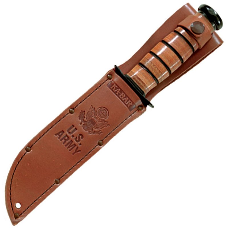 KA-BAR KB1219 Army Serrated W/Leather Sheath