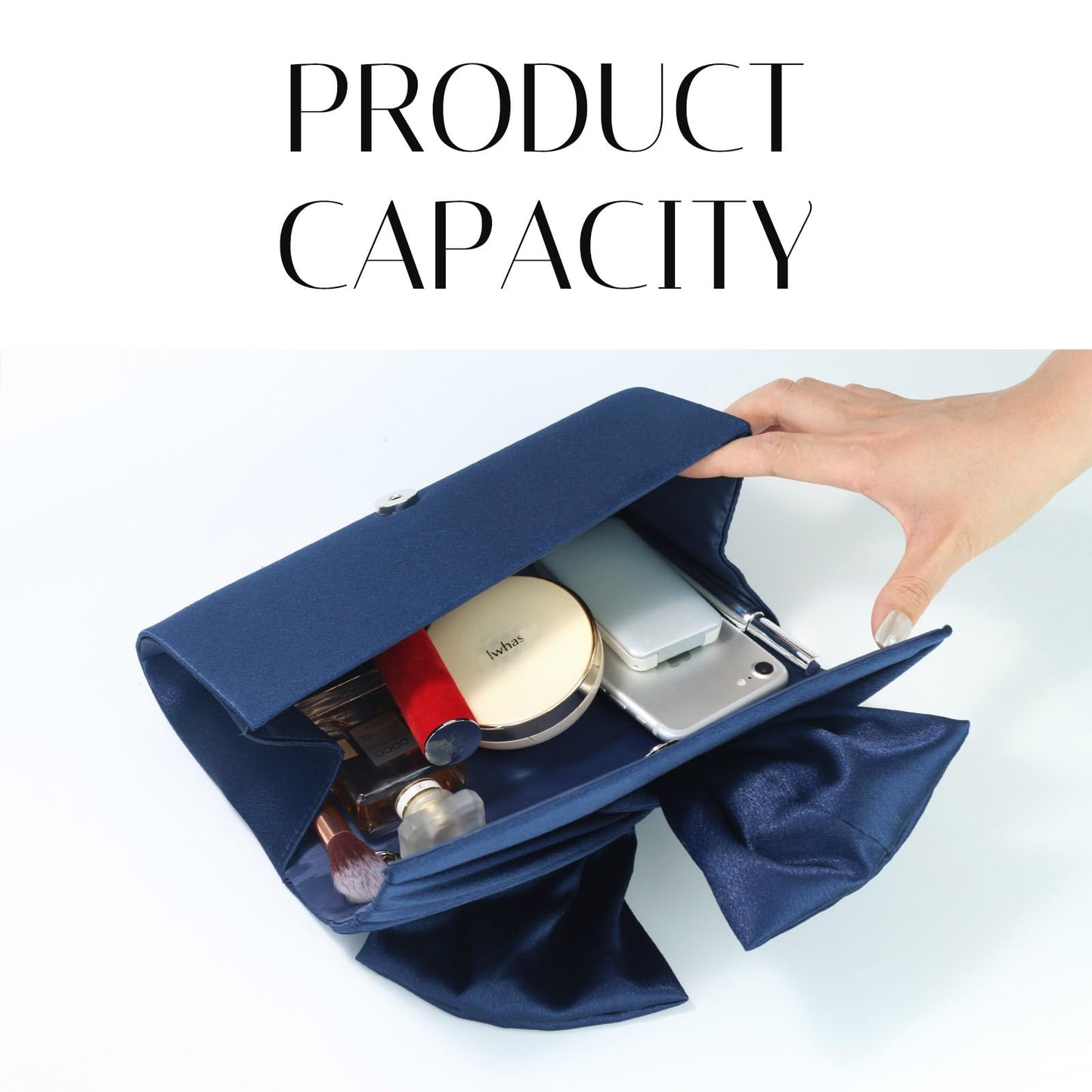 Nefokfdus Satin Evening Bag Bow Flap Clutch Purse for Women,Elegant Clutch Handbag for Formal/Party/Prom/Wedding
