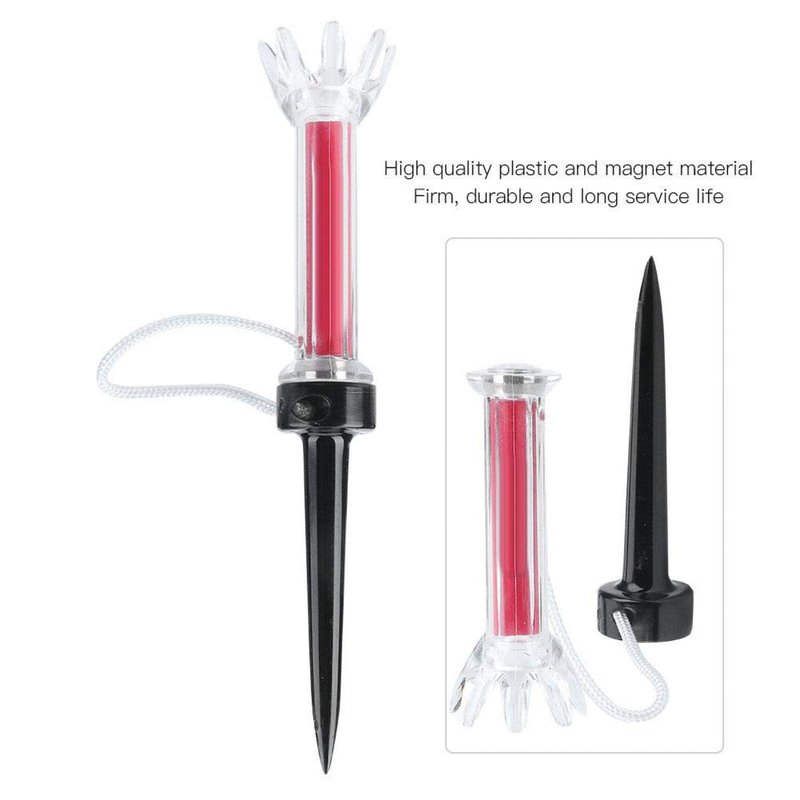 Magnetic Golf Tees 5Pcs - Unbreakable Flexible Plastic Golf Tees with Elastic Recovery & Anti-Loss Cord, Professional 79mm/3.11inch Long Rubber Golf Tees for Driving Range Mats Training and Practice