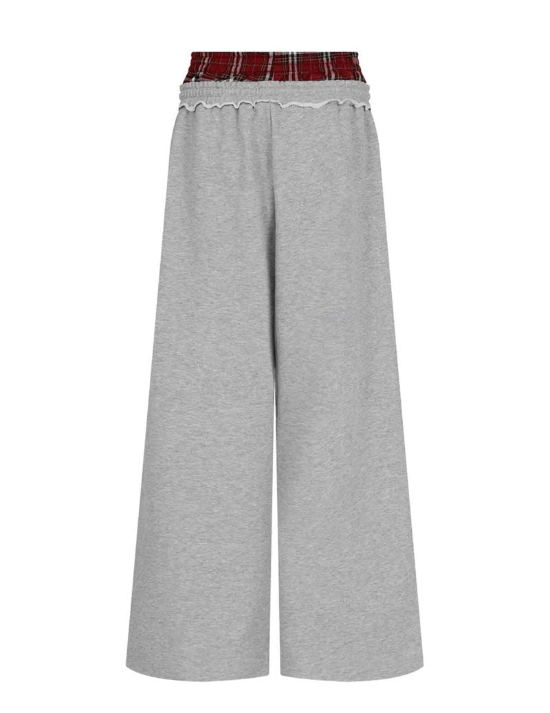 Aelfric Eden Baggy Wide Leg Sweatpants for Women Men Double Elastic Waisted Streetwear Y2K Casual Lounge Pants Trouser with Pockets Grey X-Small