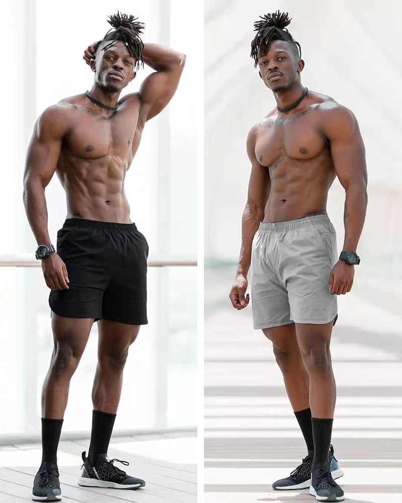 Men's Running Athletic Shorts - 7'' Quick Dry Sports Gym Shorts with Pockets | 2 Pack