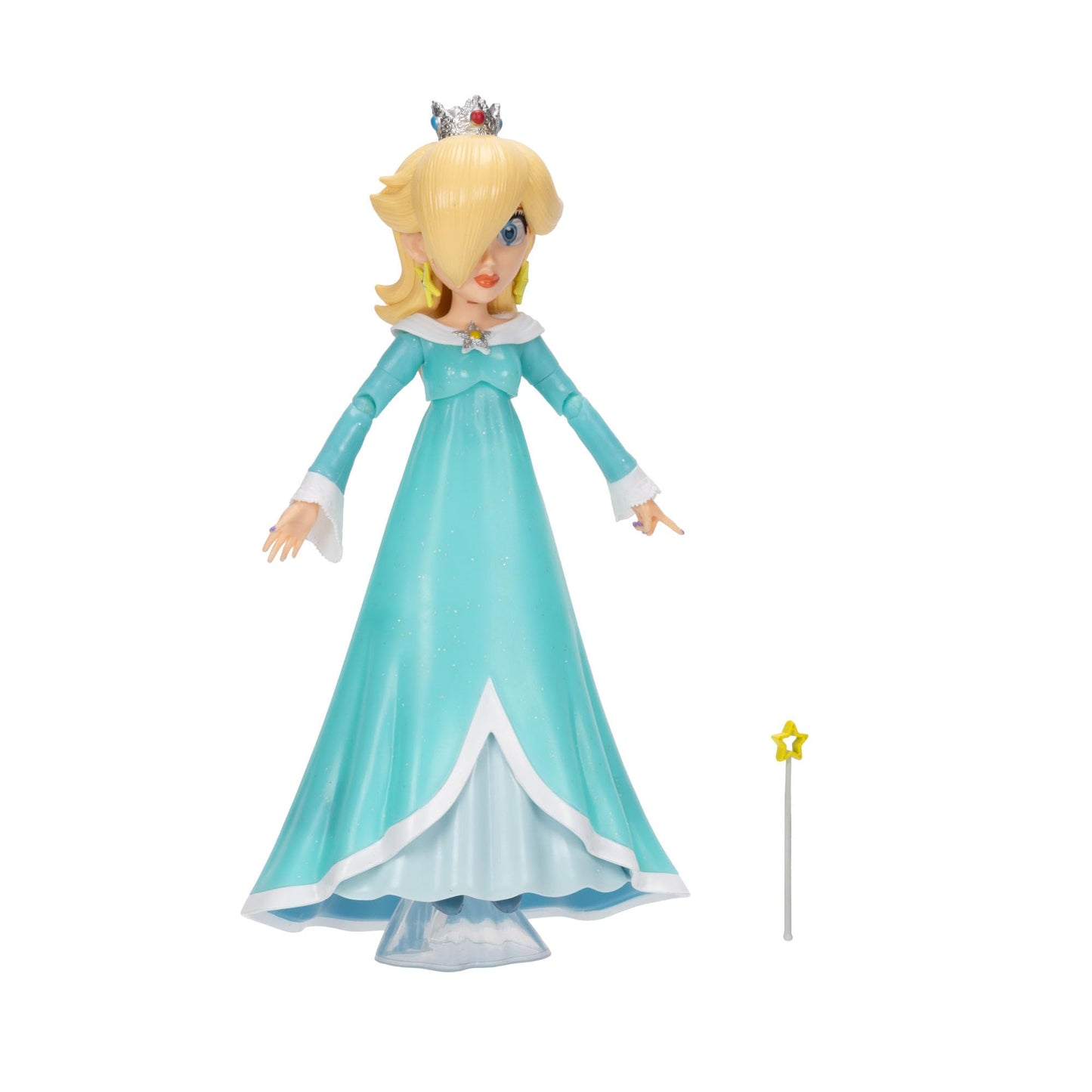 The Super Mario Galaxy Movie 5” Action Figures Series 1 – Rosalina Figure with Wand and Clear Stand Accessories - Premium Details 10 Points of Articulation