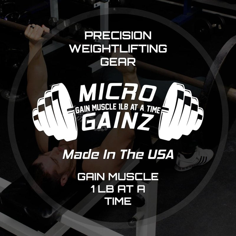 Micro Gainz Calibrated Fractional Weight Plates Set, 8 Piece Olympic Weight Plates Set with Bag, Designed for Olympic Barbells for Strength Training and Micro Loading, Made in USA (Multi-Color)