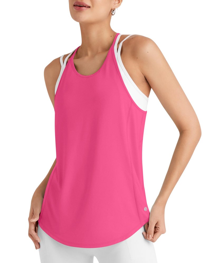 G4Free Workout Tank Tops Woman Lightweight Razor Back Tanks Athletic Sports Running Yoga Top Loose Fit (Hot Pink,M)
