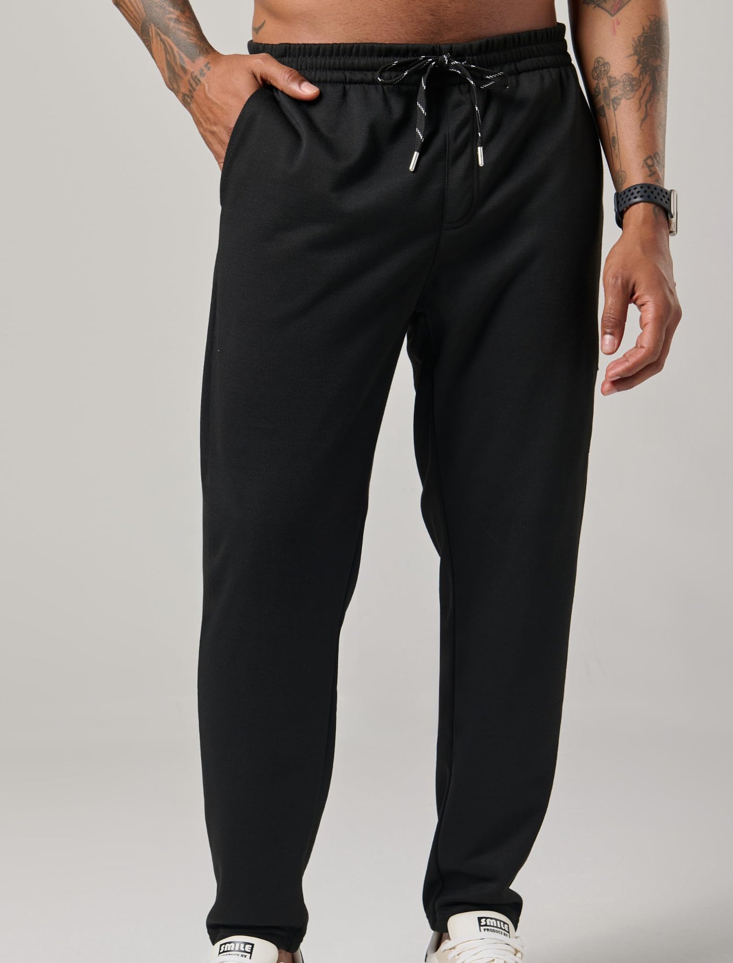 Liberty Pro 2 Pack Men’s Midweight Jogger Sweatpants with Zipper Pockets, 29" Inseam Active Drawstring Workout Pants (Set 1, Large) Charcoal/Black