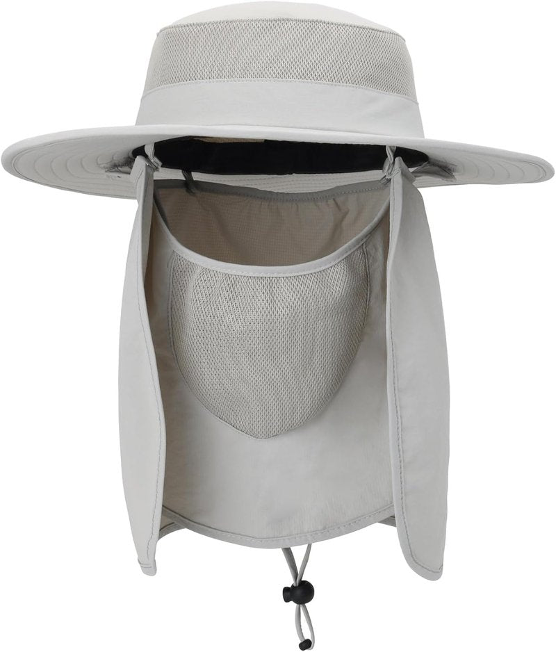 Outdoor Sun Hat - UPF 50 Waterproof Fishing Hat with Neck Flap & Face Cover | Summer Protection