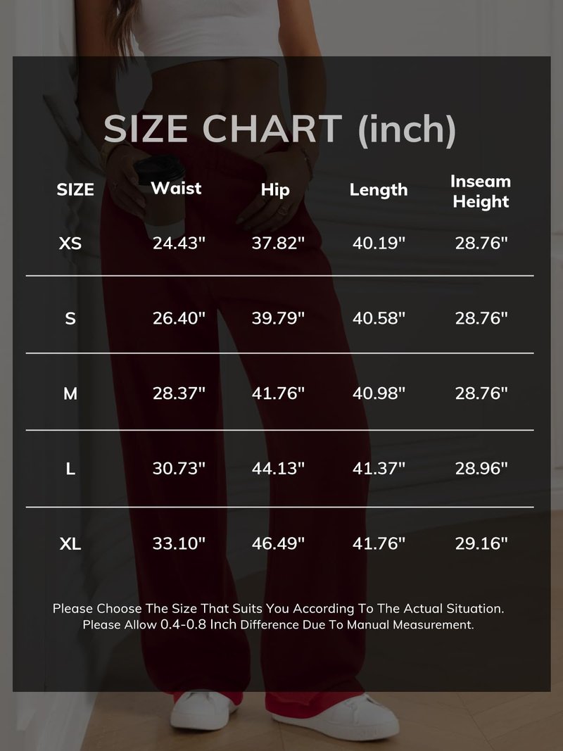 ATHMILE Women's Wide Leg Sweatpants High Waisted Baggy Interior Drawstring Joggers Straight Leg Sweat Pants with Pockets Black