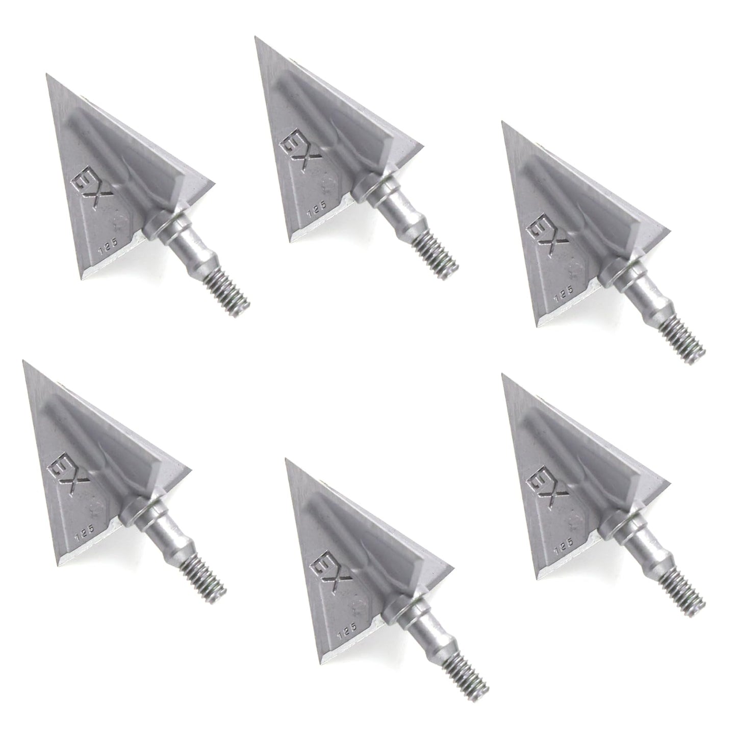 MOYJ 6 pcs/Box Broadhead Fixed Blade Arrow Tips Archery Crossbow and Compound Bow Outdoor Screw-in Hunting Tips Different 100/125 Grain Arrowhead (only Broadhead ) (x3-125gr)