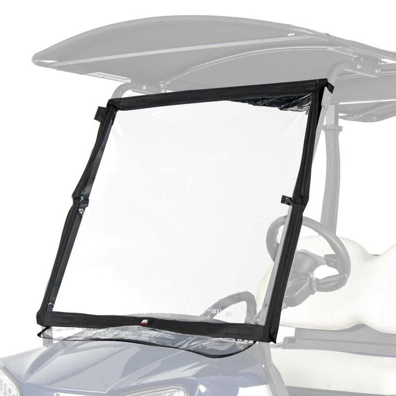 KEMIMOTO Foldable Golf Cart Windshield Compatible with Club Car DS, Tempo, Precedent, Portable Lightweight PVC Replacement Front Windshield, Black
