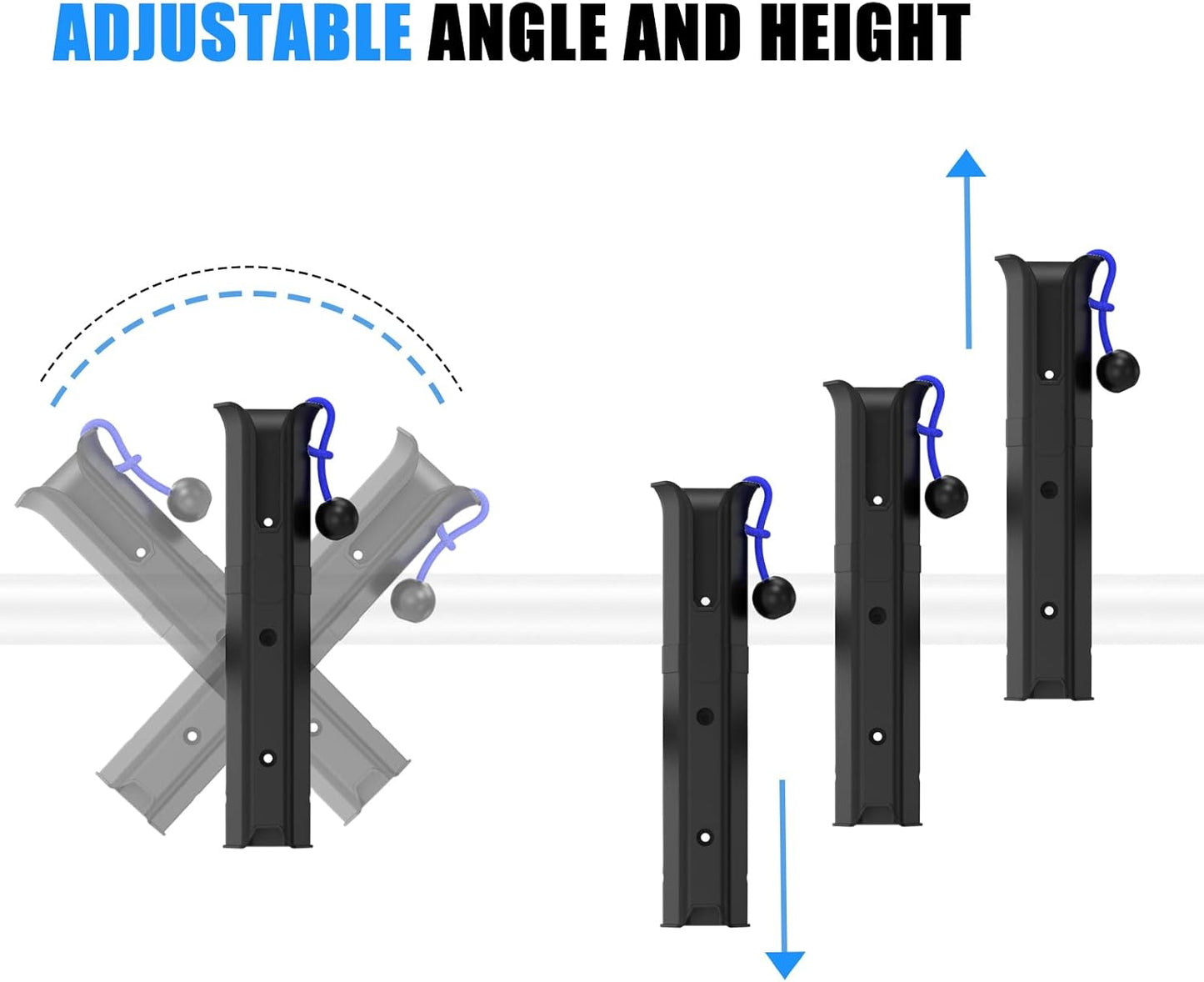 Fishing Rod Holder for Bike - Easy On & Off Mount for Bicycle, Ebike, Scooter, Moped | Perfect for Transporting Poles