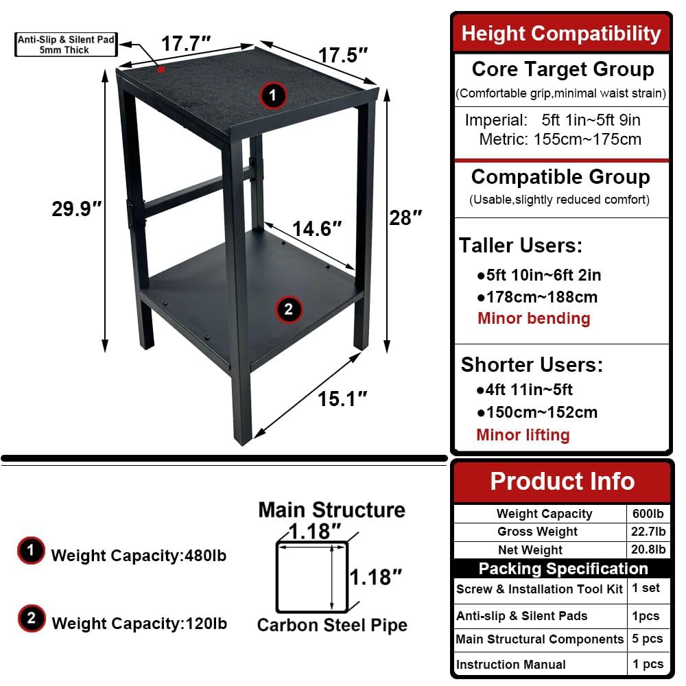 OGODU Black Heavy Duty Adjustable Dumbbell Stand - Home Gym Storage Rack with Non-Slip Base, Anti-Tip Safety & Space-Saving Design