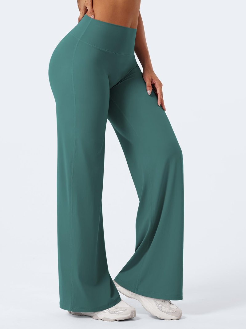 YEOREO Workout Leggings Womens No Front Seam Straight Leggings 31.5" High Waist Buttery Eddiy Gym Yoga Pants Mediterranea L