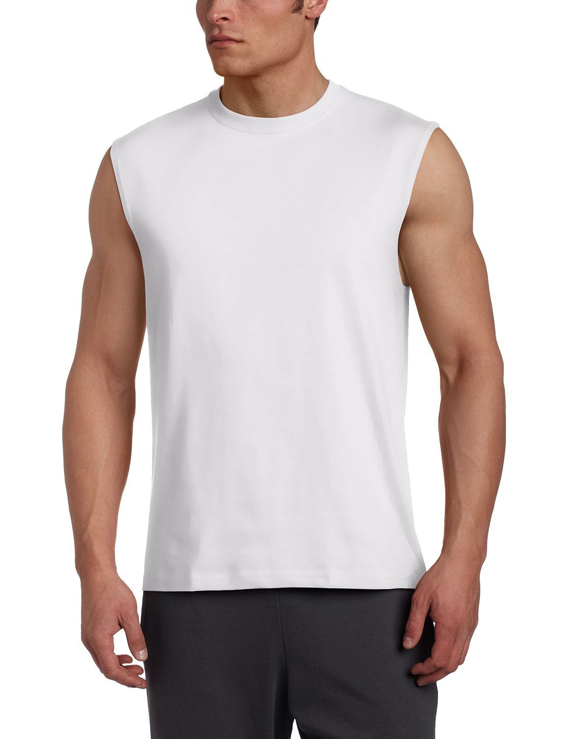 Russell Athletic Men's Cotton Basic Muscle,Basic White,XXX-Large