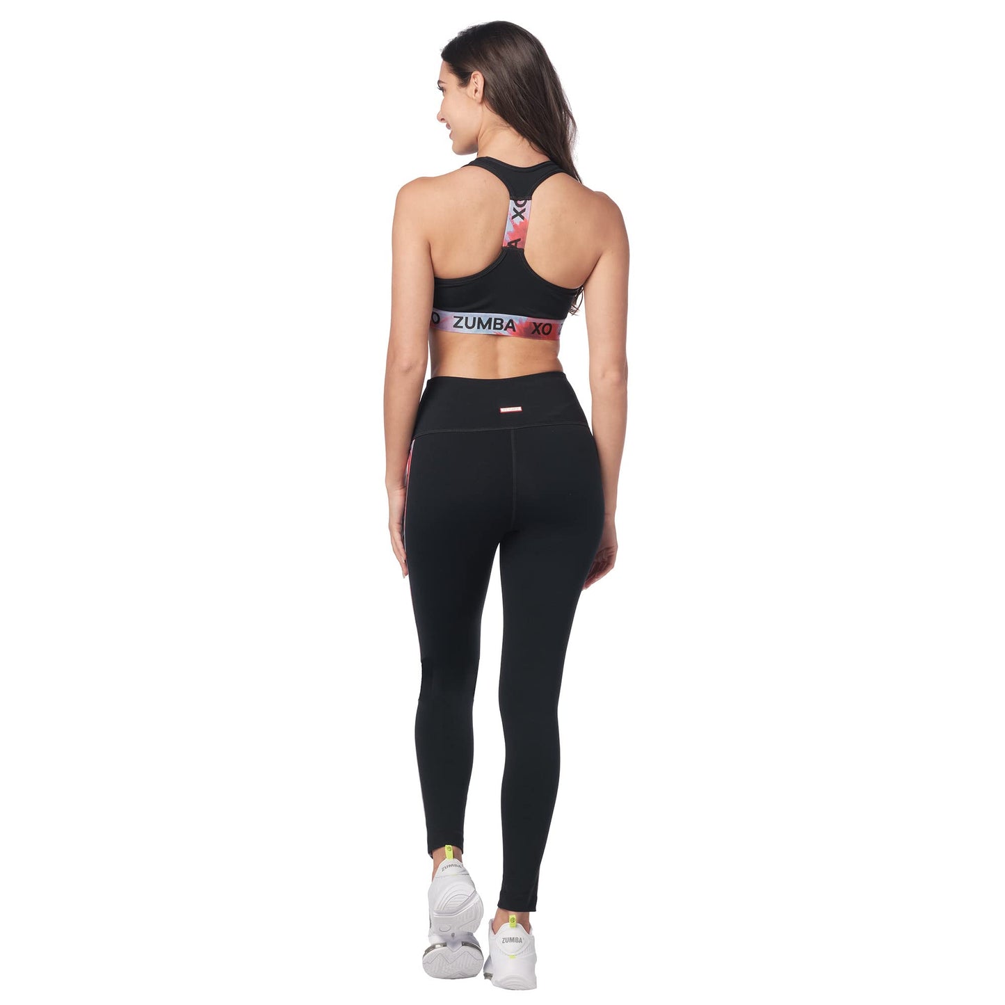 ZUMBA Women’s Love Scoop Sports Bra, Athletic Workout Top for Women, Black, X-Small