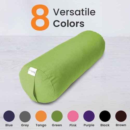 Sol Living Yoga Bolster Pillow for Restorative Yoga Meditation Bolster 100% Cotton Cylindrical Meditation Cushion Firm Cushion Bolster Washable Cover for Balance Support Asana Poses