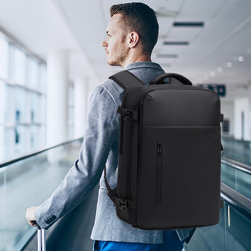 Cusangel Vacuum Backpack for Travel with Portable Electric Pump,Vacpack Pocket Compression Air Pump, 45L Expandable Airback (with Vacuum pump)