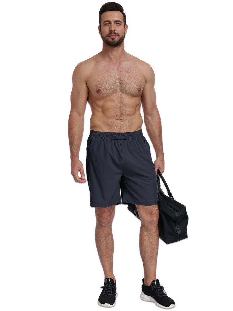 Lissmith Mens Running Shorts Athletic Gym Workout 7 Inch Basketball Hiking Casual Quick Dry Sports Lightweight Shorts Dark Grey L