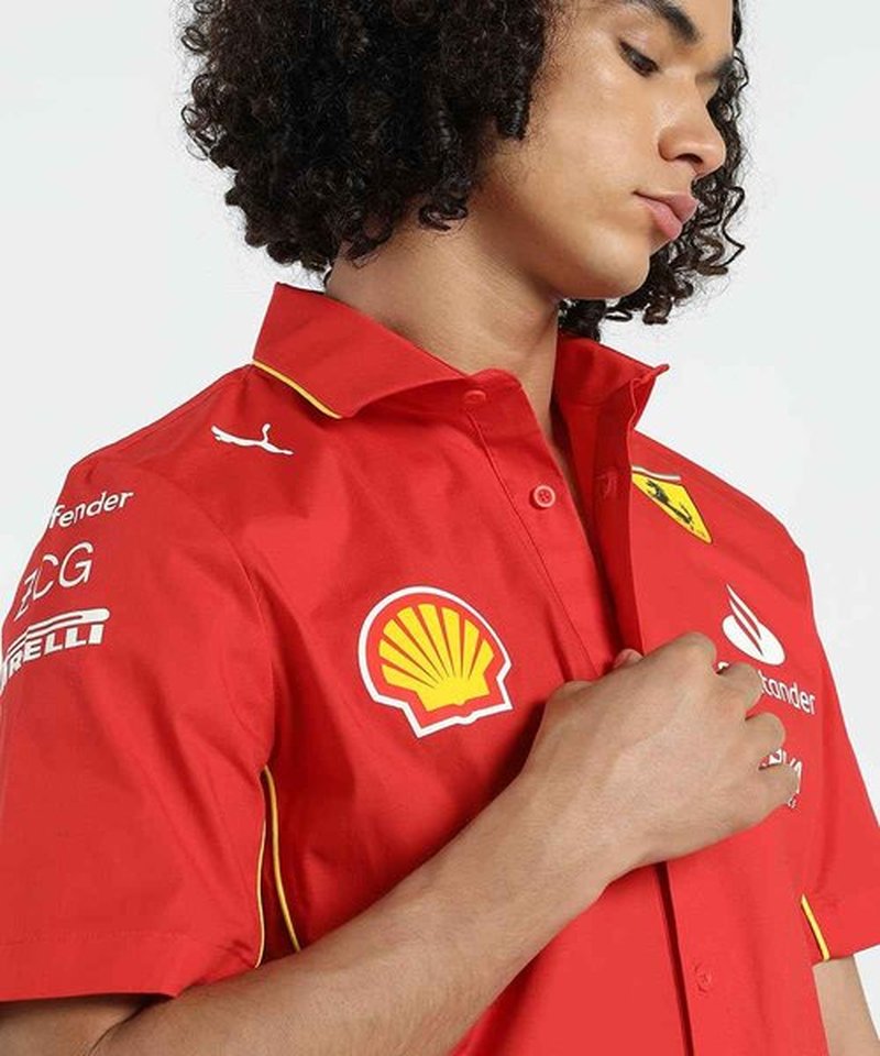 PUMA Scuderia Ferrari Men's 2024 Team Shirt Burnt Red - Size: Small