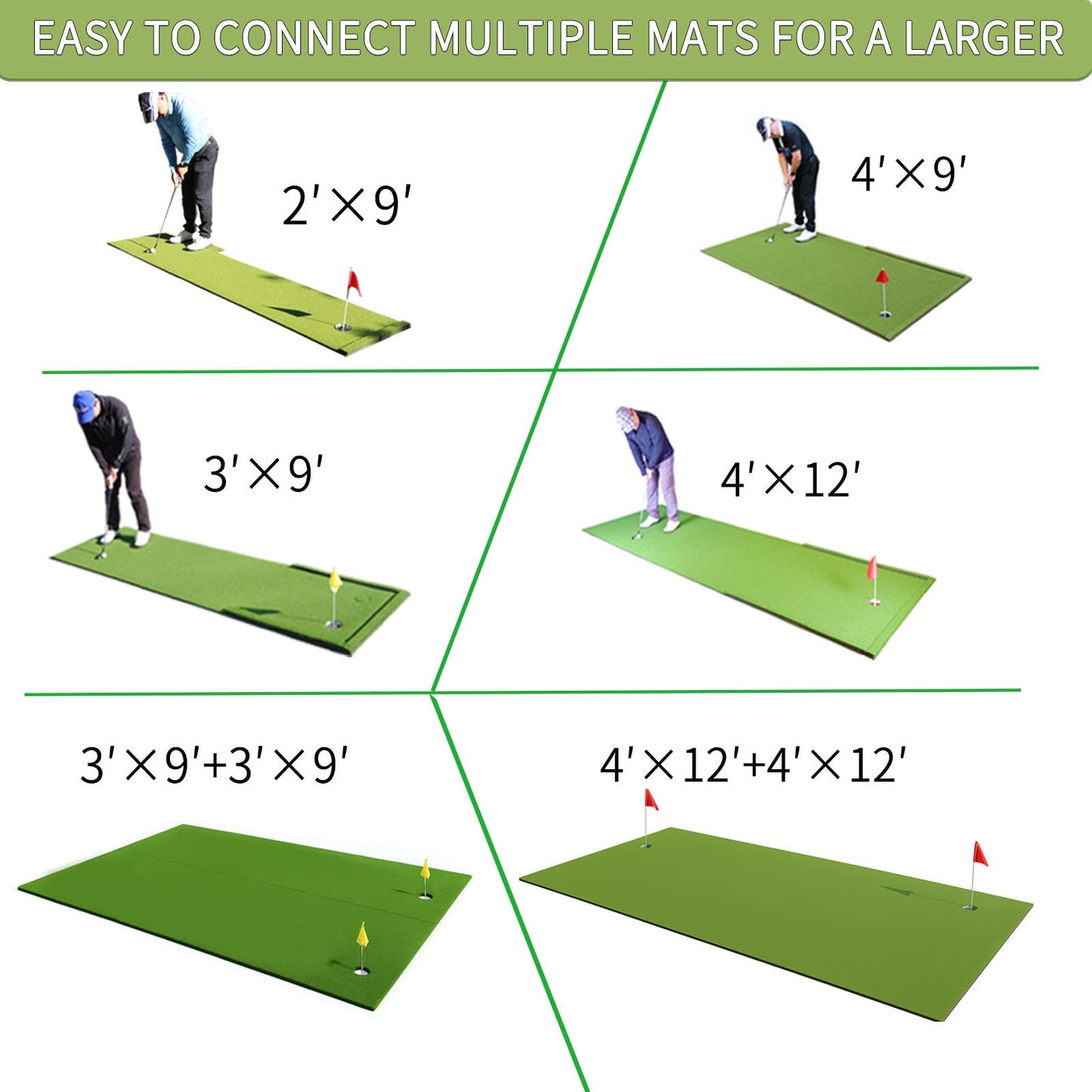 STORZON Putting Green Outdoor for Golf Practice Putting Matt for Indoors 2'X9'