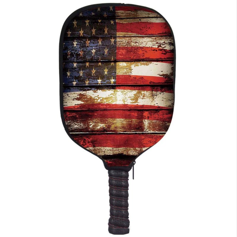 iPrint Pickleballs Paddles Rackets Cover Case,American Flag Decor, Multi, Fit for Most Rackets - Protect Your Paddles