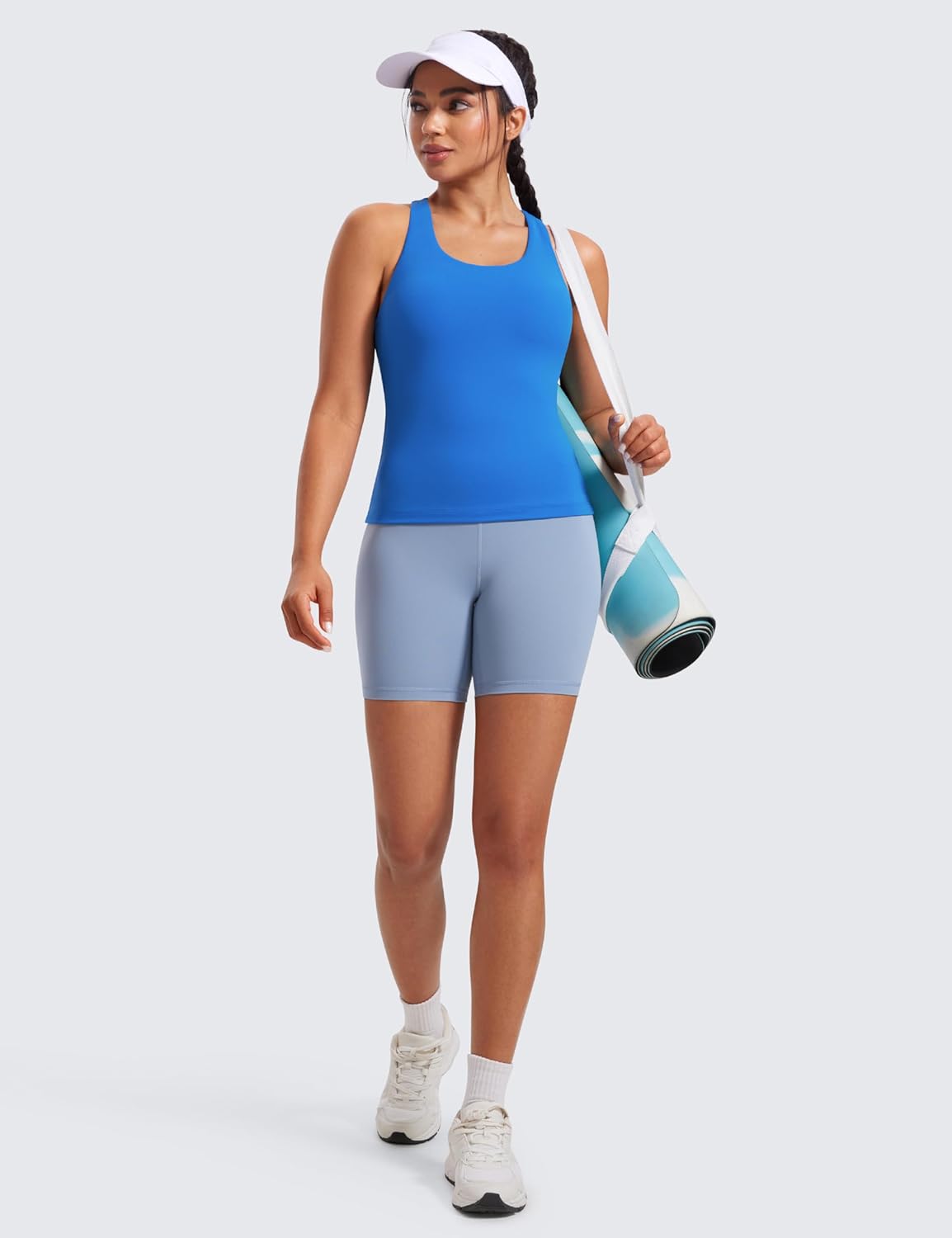 CRZ YOGA Workout Racerback Tank Tops for Women - Padded Spandex Yoga Shirts with Built-In Bra | Soft & Comfortable