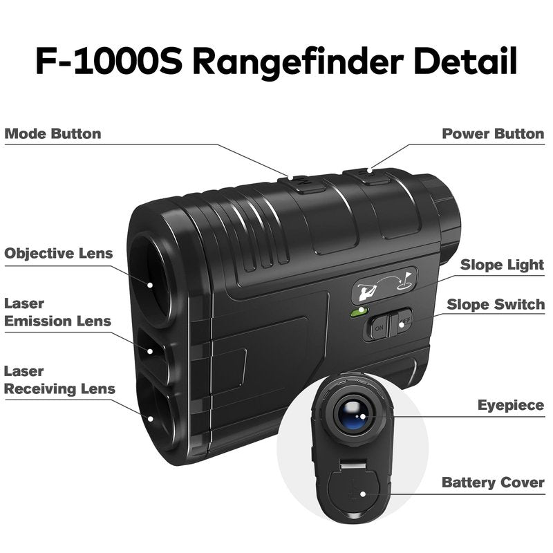 1200Yards Range Finder Golf with Slope, 7X Magnification Range Finder, Lightweight Portable Rechargeable Rangefinder, Flag Lock Vibration, Switch for Legal, Range Finders for Hunt/Golf Accessory