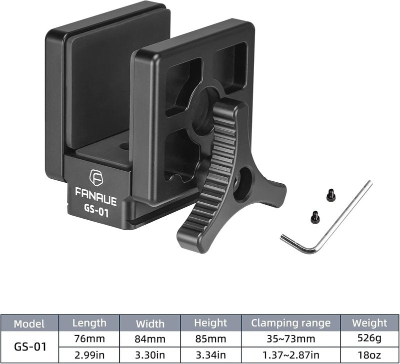 Arca Swiss Rifle Saddle Mount - FANAUE GS-01 Tripod Clamp with Quick Release Plate for Enhanced Shooting Accuracy | Ideal for Hunting