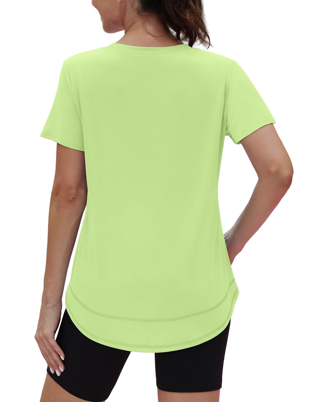 Spring Summer Tops for Women Short Sleeve Hiking Shirts Athleisure Golf Shirt Beach Fashion Curved Hem Loose Fit Blue XXL