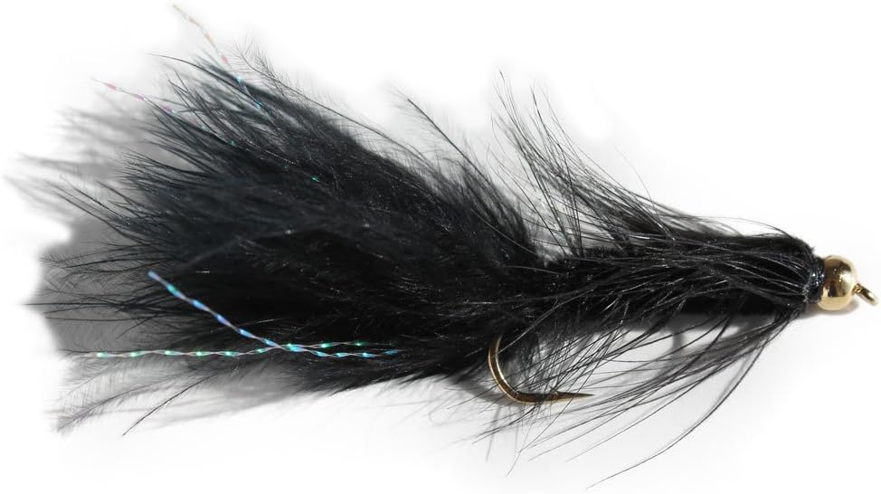 Trout Fishing Flies - Woolly Bugger Black Assortment | 1 Dozen Premium Quality Flies