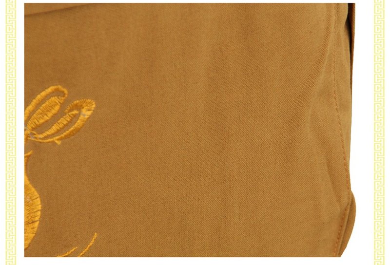Buddhist Shaolin Arhat Temple Embroidery Kung Fu Bag - Buddhist Bag Monk Backpack Yellow One Size