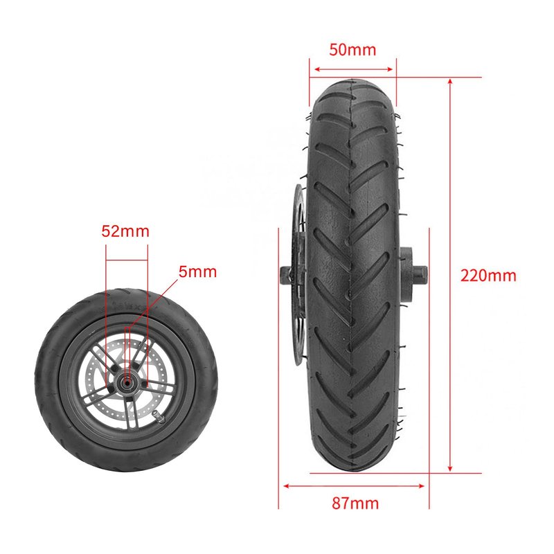 Electric Scooter Tire, Durable Puncture-Resistant Replacement Rear Tire 8.5 Inch Rubber With Brake Rotor for Urban Commuters Daily Riders Scooter Maintenance Enthusiasts