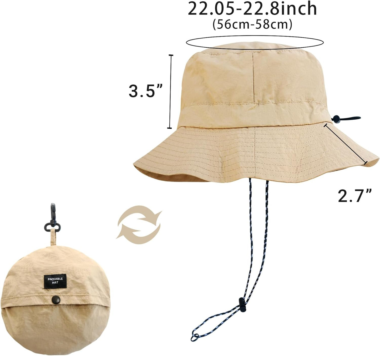 Packable Sun Bucket Hat - UV Protection, Waterproof & Lightweight | Ideal for Hiking & Outdoor Activities