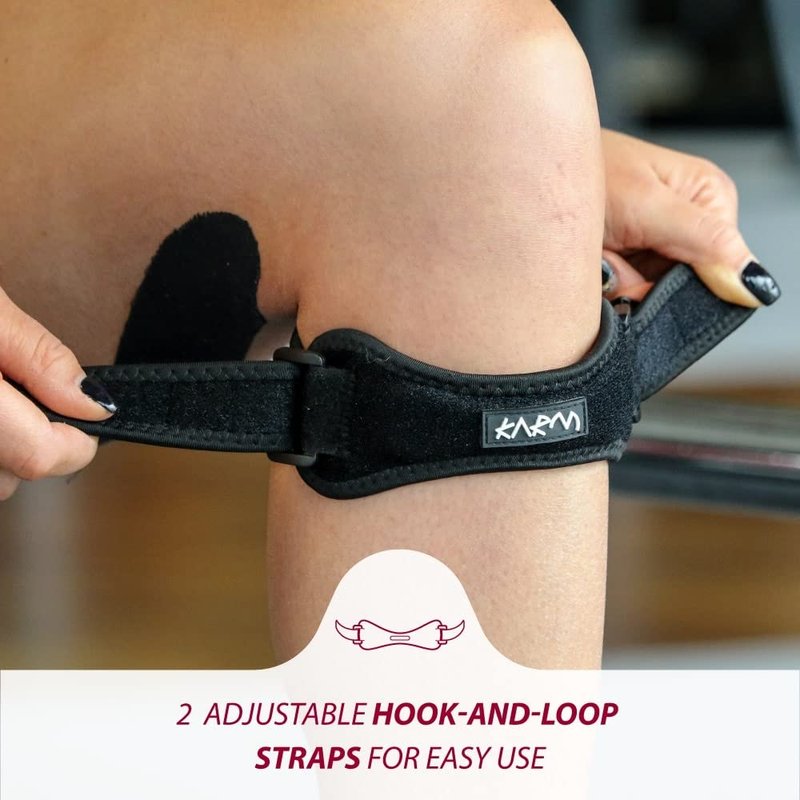 KARM Plus Size Knee Brace for Women & Men Plus Size - Patella Band - Patellar Tendon Support Strap for Jumpers Knee Pain, Basketball, Sports, Obese (XXL/3XL/4XL/5XL/6XL, Pair of 2 Straps, Black)
