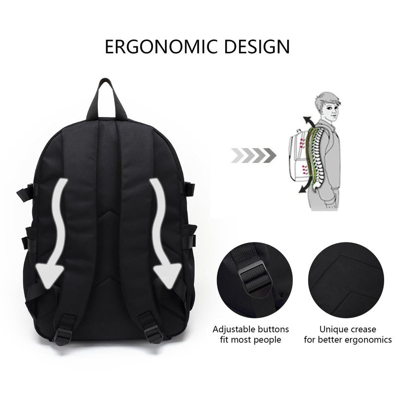 MICHTUNE 22L Backpack Casual Daypack Backpacks for Men and Women Water Resistant Travel Backpack (Black)